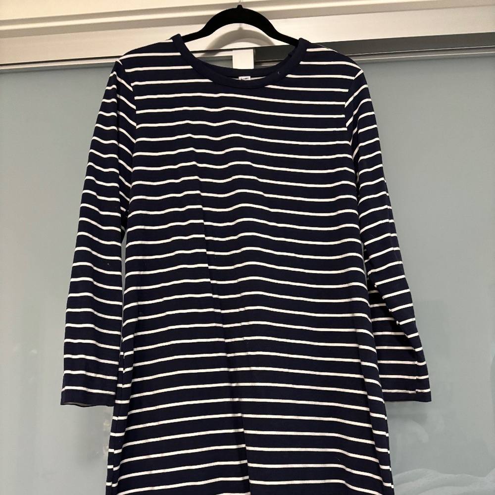 For Sale: Navy Striped Shirt Dress – Size XL – Chic & Comfortable!